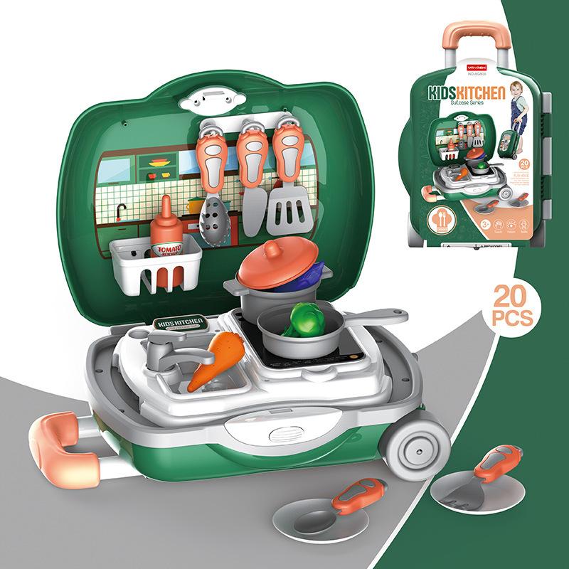 Children'S Play House Portable Suitcase Dresser Cut Cut Music Kitchen Tableware Medical Equipment Trolley Case Toy Set