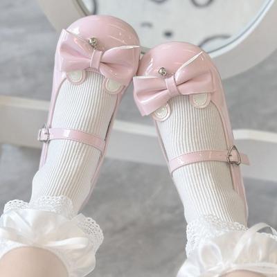 2025 Uued magusad ja armsad küülikubow Lolita Lolita kingad Mary Jane väikesed nahast kingad printsessikingad