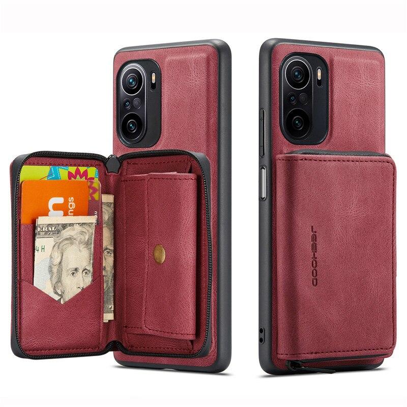 HualuBro Cover Portafoglio Per Xiaomi Poco M4 Pro 5G - Pelle PU Rossa Con Slot Carte E Supporto