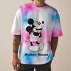 Disney Mickey Mouse print men's T-shirt fashionable holiday gift men round neck short sleeved oversized Hip hop clothing Boys