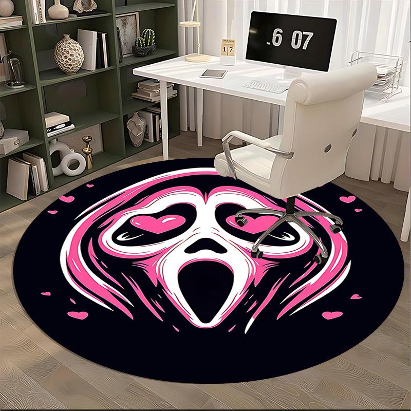 Scream Mask Chair Mat - Round Carpet for Home Decor, Office, Living Room, Bedroom, Gift Idea0273b
