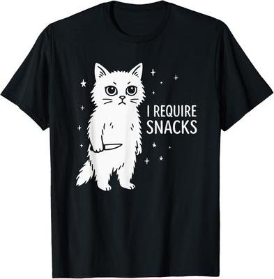 Lustiges Albernes Katze Ich brauche Snacks T-Shirt Unisex T-Shirt