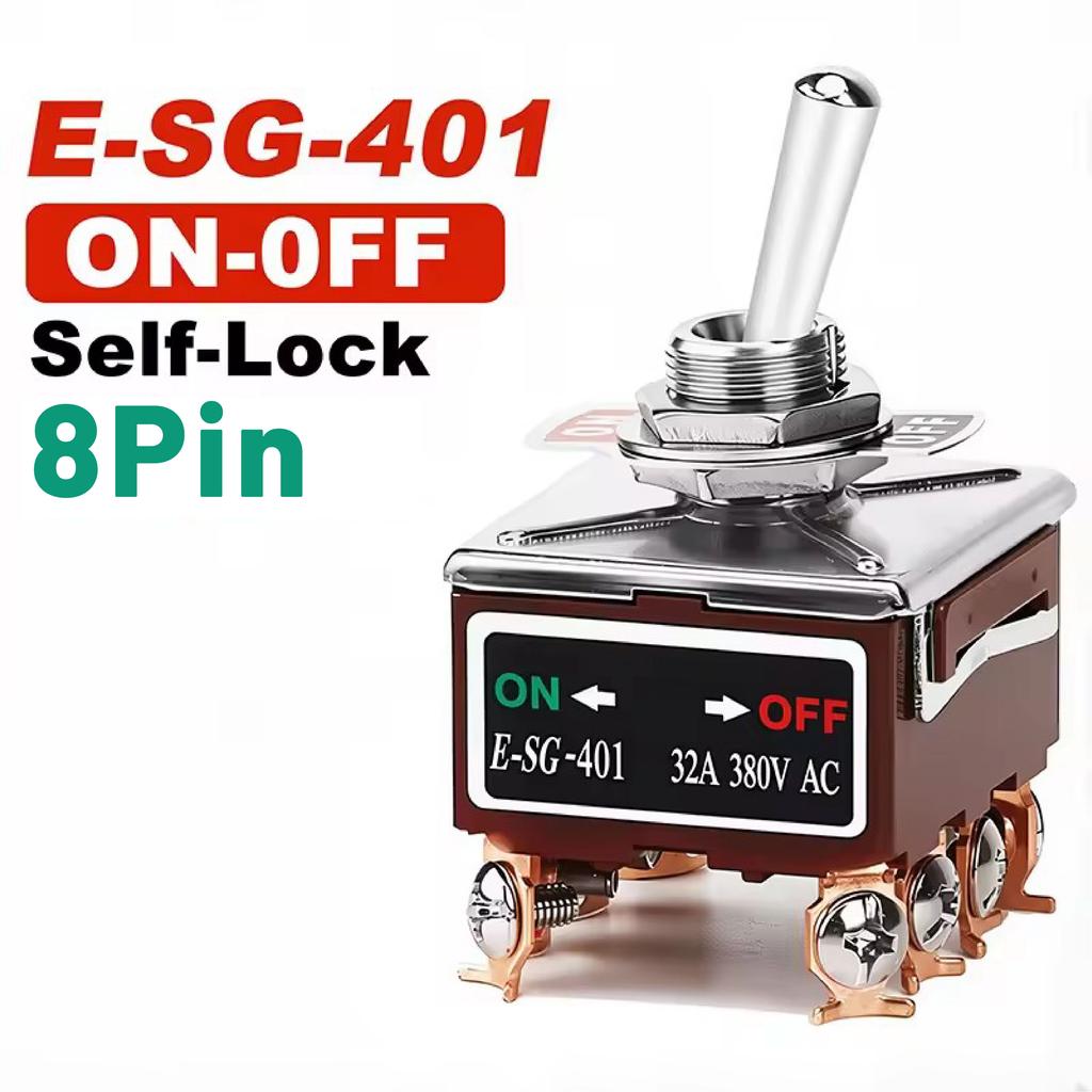 Self Reset/Self-locking Rocker Switch 2/3/4/6/8/9/12Pin Copper Pin Toggle Switch High Current 32A 250VAC Power Button Switch