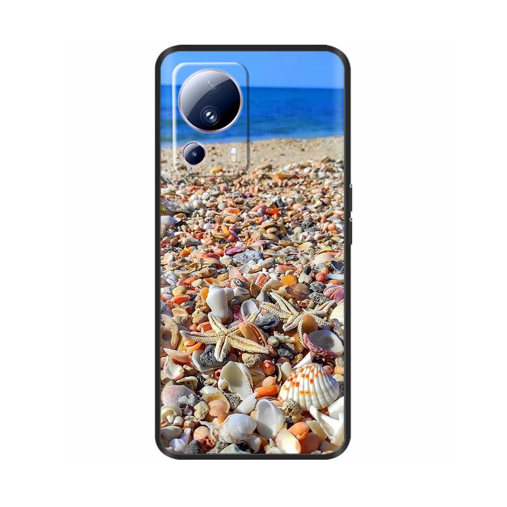 For Xiaomi 13 Lite Case For Xiaomi Mi 13 Lite 5G Flower Soft Liquid Silicone Cover For Xiaomi13lite Protection Back Cover Fundas