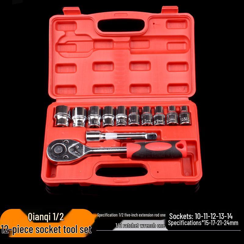 40-Piece Socket Set: Ratchet Wrench & Hex Key for Car/Motorcycle Repair