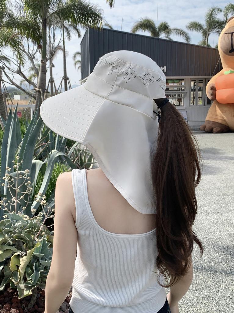 Breathable tea picking sunscreen hat women's new summer sun hat women's face covering large brim outdoor sun hat