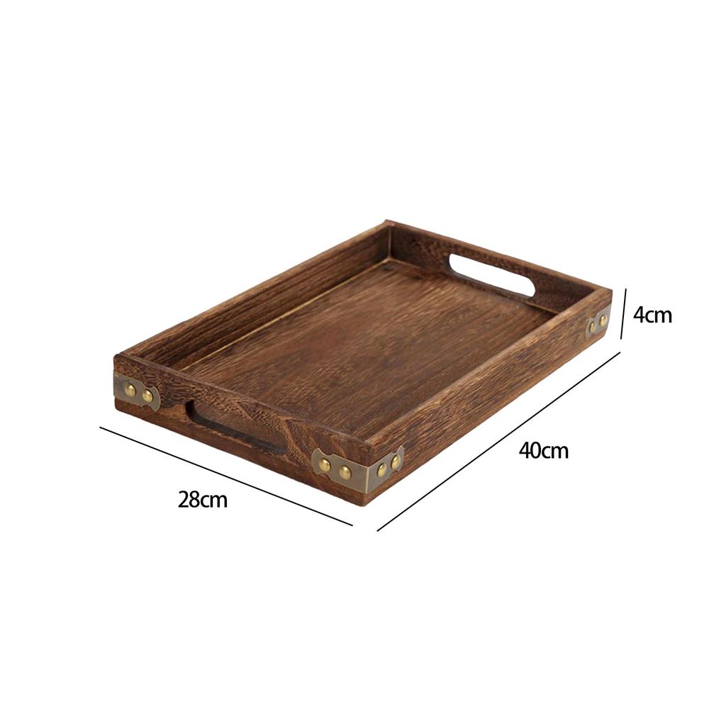 Wood Serving Tray Platter Decorative Food Trays Coffee Table Breakfast Nesting Multipurpose Tray for Patio Versatile Tray Home
