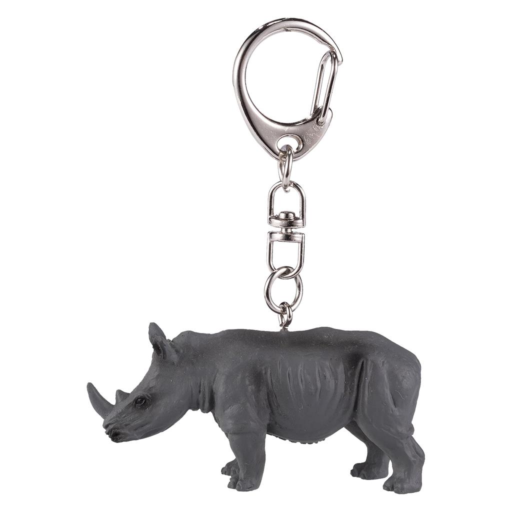 Mojo Animal Figure Keychain Rhino 387490