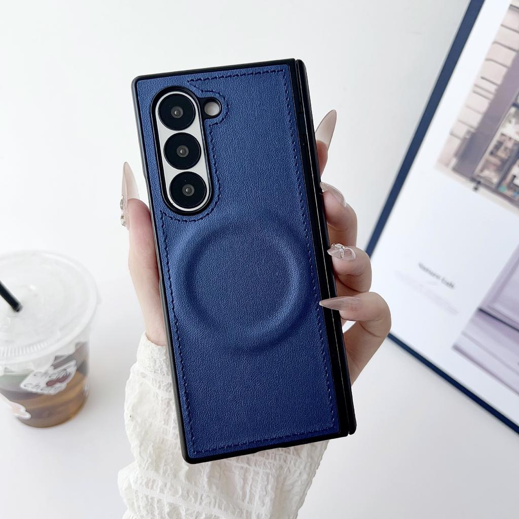 Folding screen fold1 mobile phone case galaxyzfold1/fold1/1 plain leather wireless magnetic mobile phone case