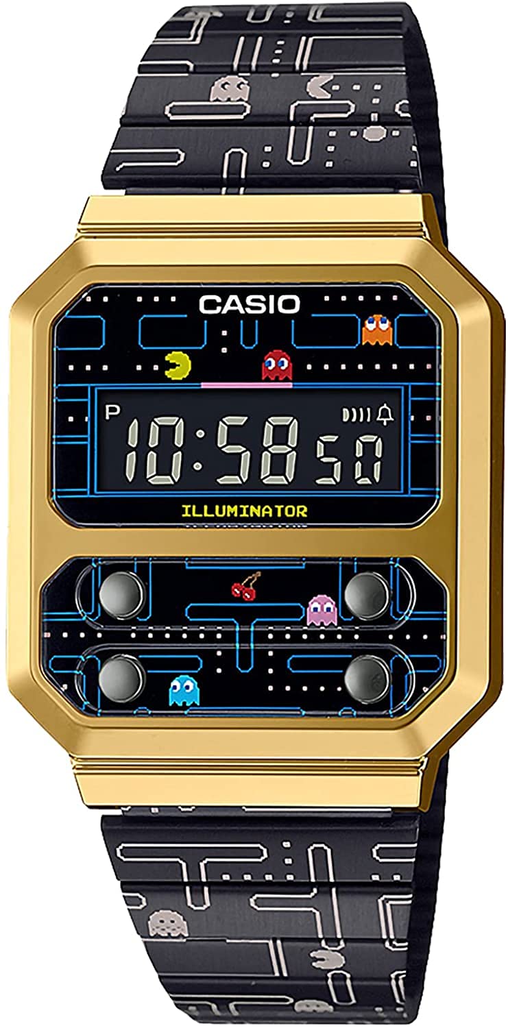

[Casio] CASIO Digital Watch Reprint Design Pac-Man Collaboration Model A100WEPC-1B Men s Multicolor