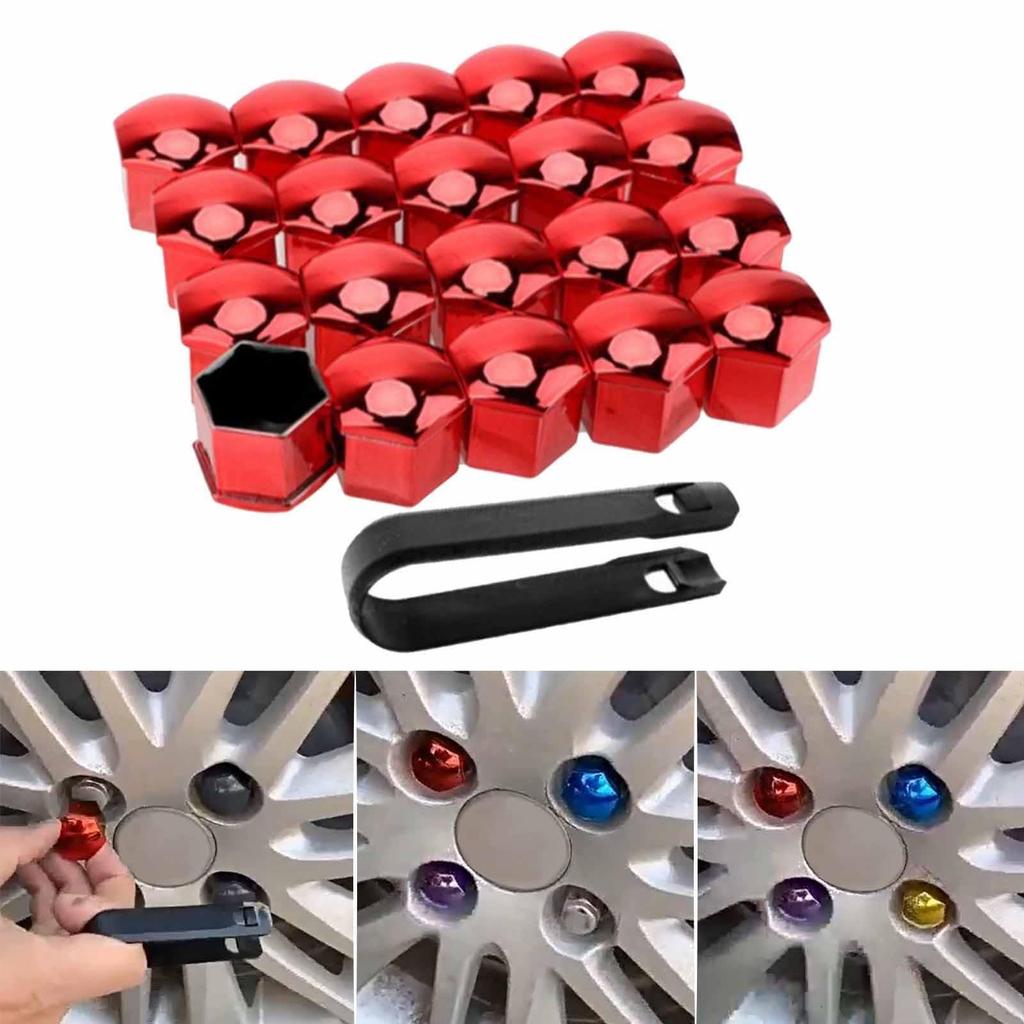 Shiwaki 20pcs Car Wheel Lug Nut Cover Protective Cover Exterior Decoration Anti- Bolt Cap
