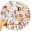50PCS Boho Mental Health PVC Sticker Aesthetic DIY Children's Decoration Scrapbooking Stationery Hand Accounting Tool Supplies
