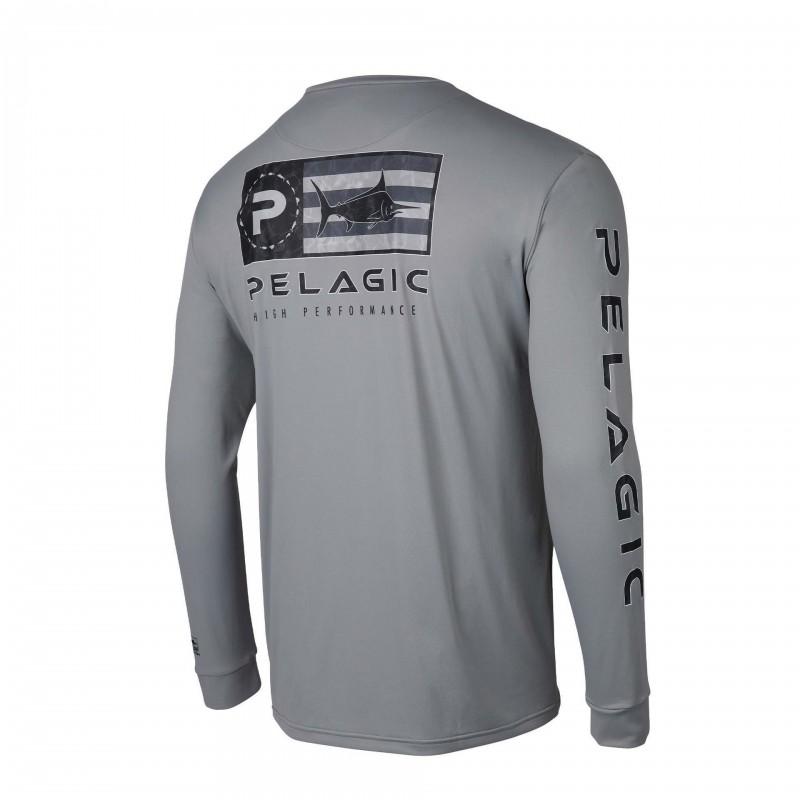 Mens Quick-Dry Fishing Shirt Long Sleeve UV Protection Outdoor Performance T-Shirt Breathable Round Neck