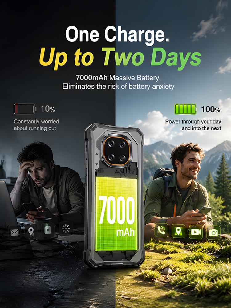 Cubot KingKong ES 5 Rugged Smartphone 12GB(+12GB) RAM 256GB ROM Dual SIM 6.88" 64MP 7000mAh NFC Android 16