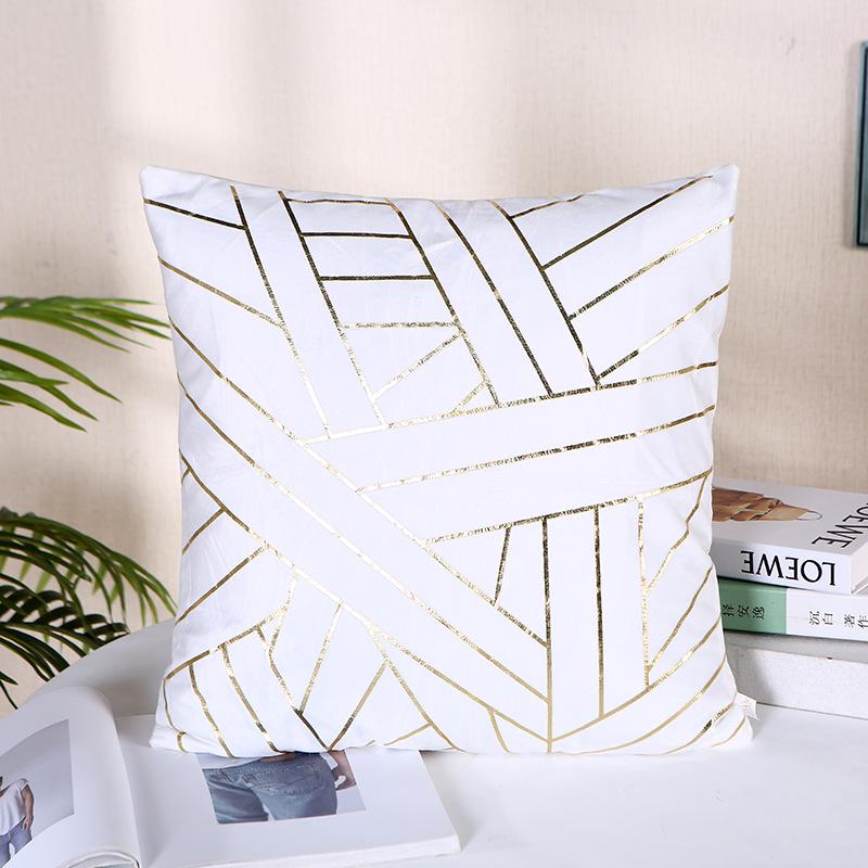 Throw Pillow Flannel Hot Stamping Pillow Case Sofa Cushion Car Cushion