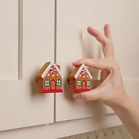 Skull Cabinet Knob Covers Halloween Decor Pull Handle Gingerbread House Drawer Knob Covers for Dresser Closets Wardrobes Bookcases Decoration