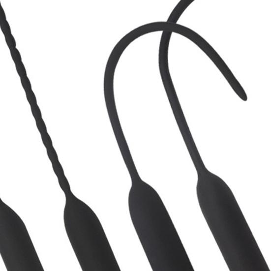 Urethral Tube Rod Lengthened Ergonomic Silicone Urethral Dilator Stimulation Stopper for Adult Men