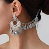 Retro Exotic Coin Tassel Earrings with Ear Chain Set