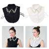 Jeweled Half Shirt False Collar Beaded Pearls Spread Lapel Versatile Art Collar Sweet Shawl False Decorative Shawl