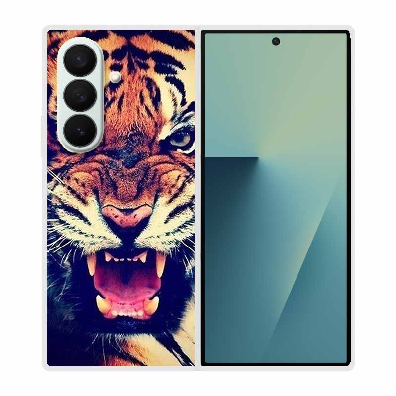 Etui Na Samsung Galaxy Fold 7 Etui Fajne Kosmiczne Zwierzęta Przezroczyste Twarde Etui Na Telefon Na Galaxy Z Fold7 5G 2025 Tylna Pokrywa Z fold7 Capa