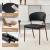 Dining Chair Set of 2 Modern Upholstered with Metal Frame, Ergonomic Backrest, Faux Leather Chair for Dining Room Living Room Kitchen - Chair Only