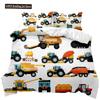 Engineering Car Duvet Cover Construction Vehicle Bedding Set Boys Excavator Dump Truck Cement Mixer Roller Polyester Qulit Cover
