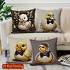 2D Cute Duck Bow-Tie Pattern Throw Pillow Covers Pattern Cushion Cover Suitable For Sofa Bedroom Car Pillow Cover