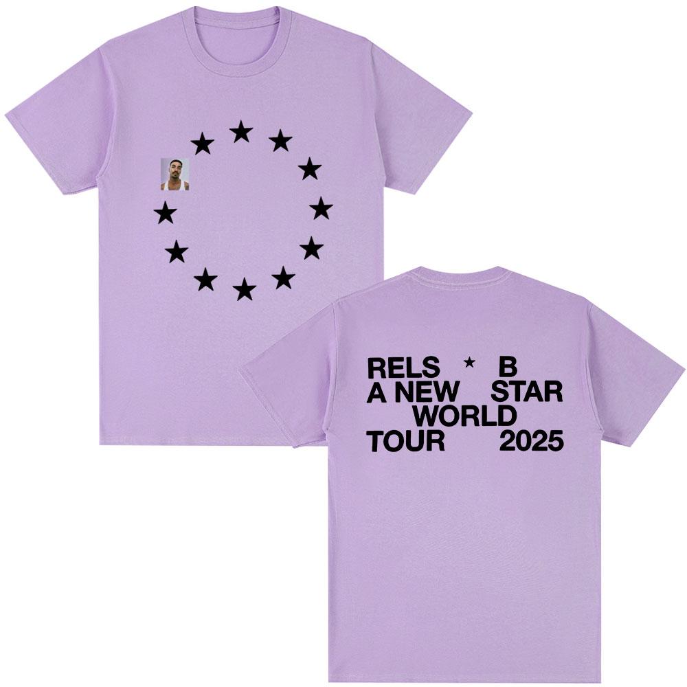 Rels B A New Star World Tour 2025 Merch T-shirt Men's Women Clothing Hip Hop T-shirts Cotton Casual Harajuku T Shirts Streetwear
