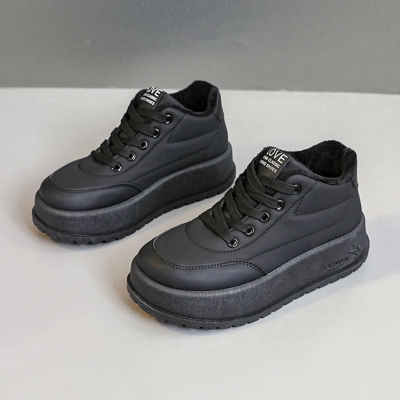 

KT2812 Женские спортивные кроссовки 2024 года из однотонного хлопка для снега с толстой бархатной подкладкой для тепла 40 чёрный