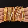 European Luxury Watch Strap & Rhinestone Bracelet Set, 18K Gold-Plated Stainless Steel.