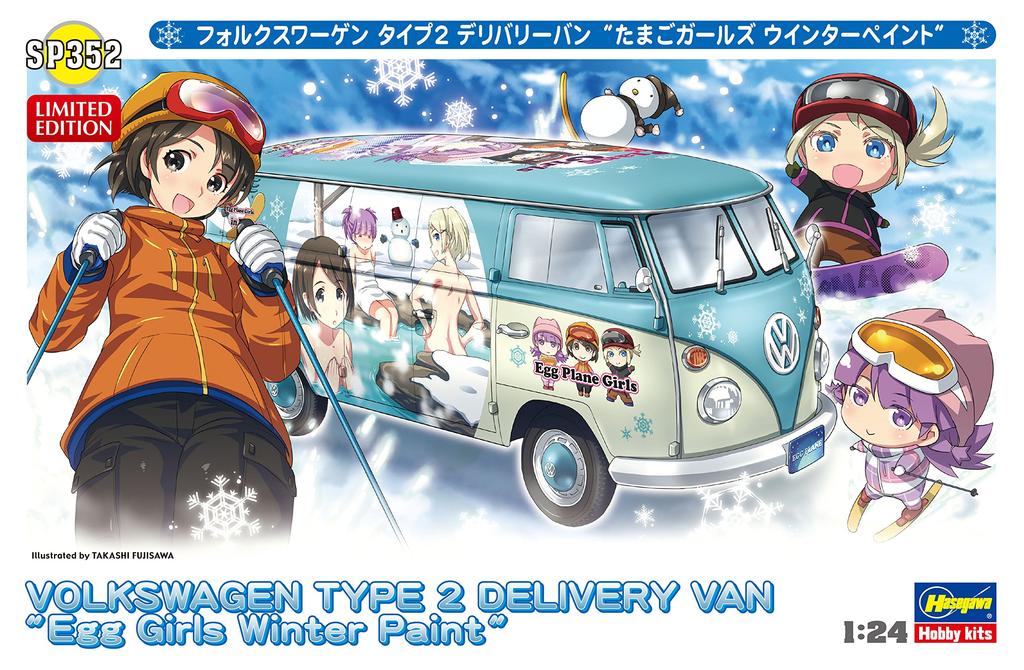 Hasegawa Volkswagen Type 2 Delivery Van Tamago Girls Winter Paint Plastic Model SP352 1/24