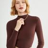 Women's Elegant Slim Fit Pullover: Solid Color Knit Sweater with Stand Collar - Autumn Winter Collection