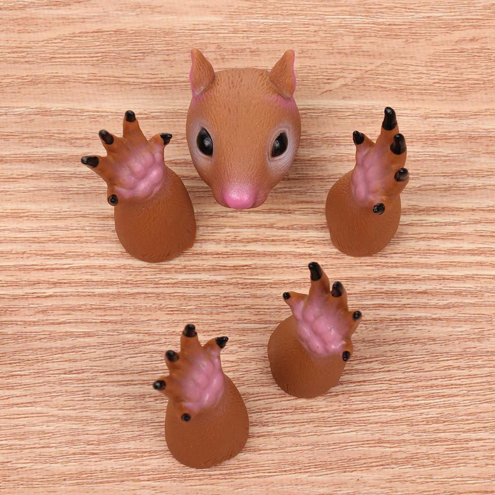 Washable Squirrel Dog Cat Finger Dolls random combination Props Hand Puppet