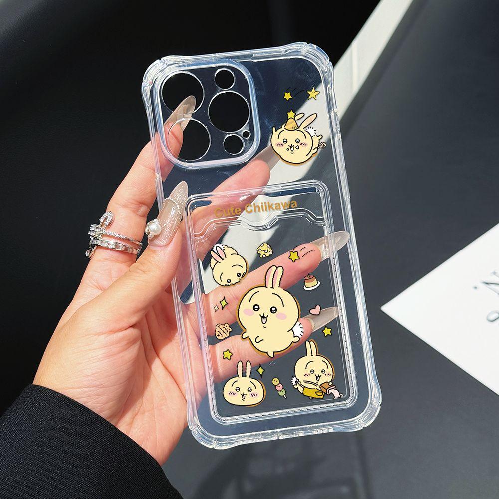 Chiikawas Hachiwares Phone Case for iPhone 16 15 14 Plus 13 12 Mini 11 Pro Max X Xs XR 7 8 Card Pocket Soft Clear Cover