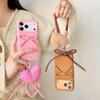 Korean 3D Bow Hand Strap Case for iPhone 13-17 Pro Max (Anti-fall, Apple Compatible)