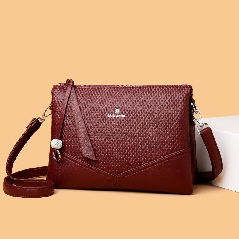 Ladies' Single-shoulder Leather Handbag with High-class Style, Stylish Crossbody Bag, Mother Bag