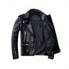 New Men's PU Locomotive Leather Jacket Slim-fit Short Trend Jacket Spring and Autumn Lapel Leather Jacket