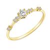 Women Seven Rhinestones Inlaid Wedding Engagement Ring Gift Thin Band