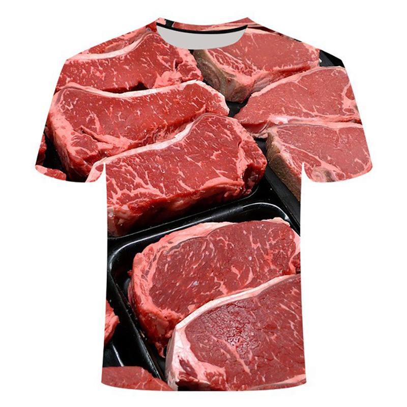 Funny Hamburger T-Shirts Food Meat 3D Print Streetwear Men Women Casual Fashion Oversized O-Neck T Shirt Kids Tees Tops Clothing