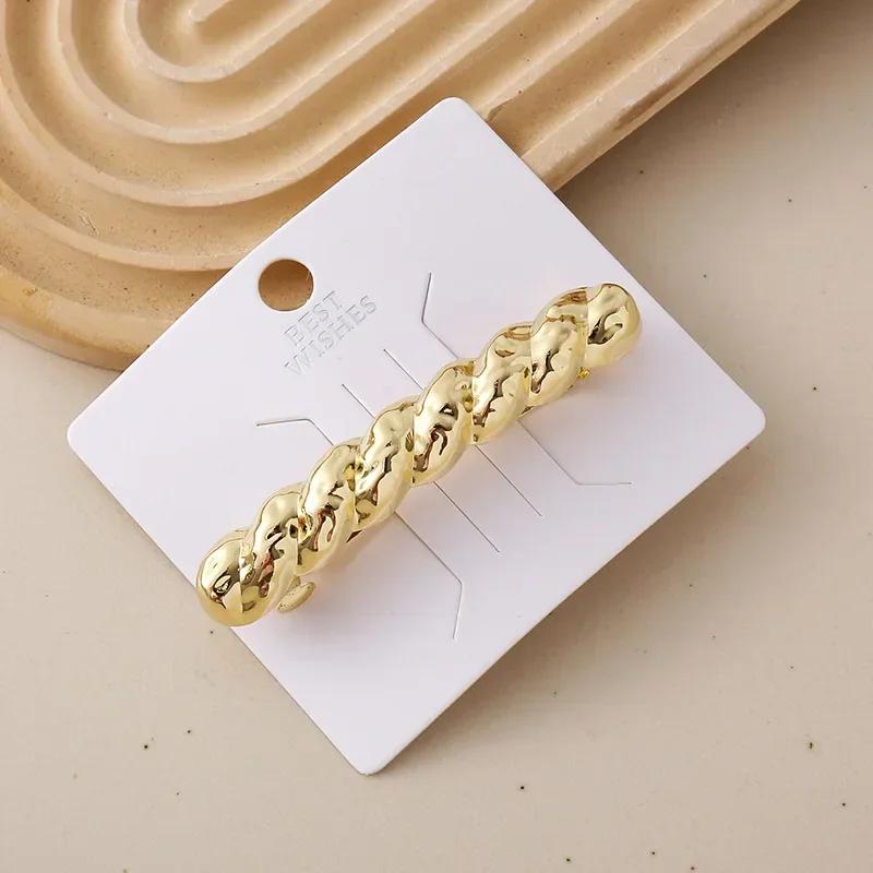 Metal Curved Spring Hairpin Gold Silver Color Metal Ponytail Buckle Hair Clips for Women Girl Back Head Hair Claws Accessories