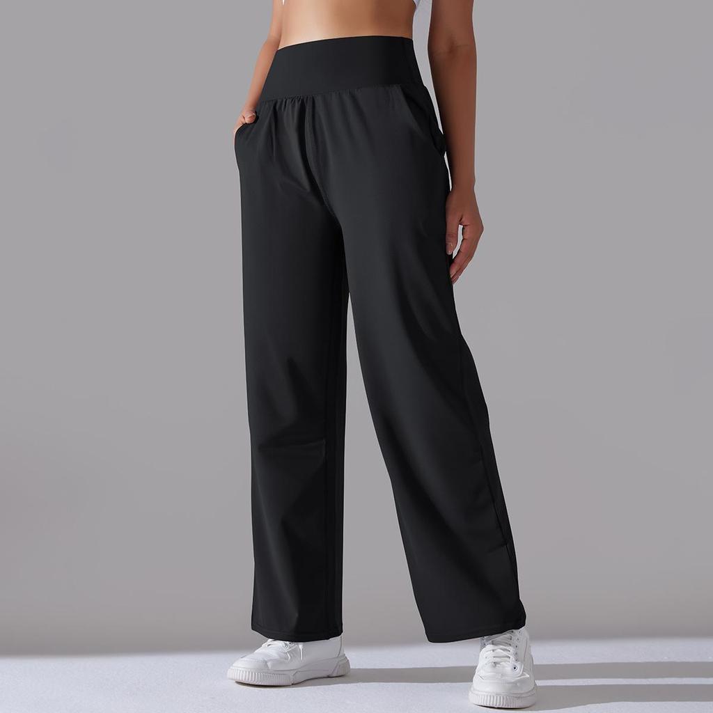 New nude polished high waist yoga sports wide leg pants show high loose casual breathable yoga pants women