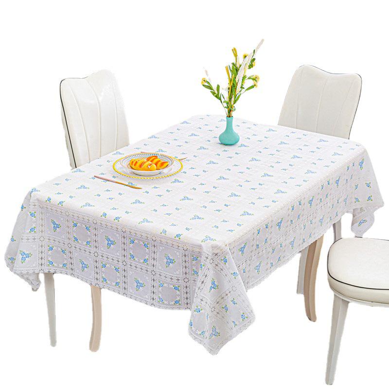 European Plain Lace Waterproof PVC Tablecloth - Anti-Scalding, No-Wash, Rectangular Dining & Coffee Table Mat