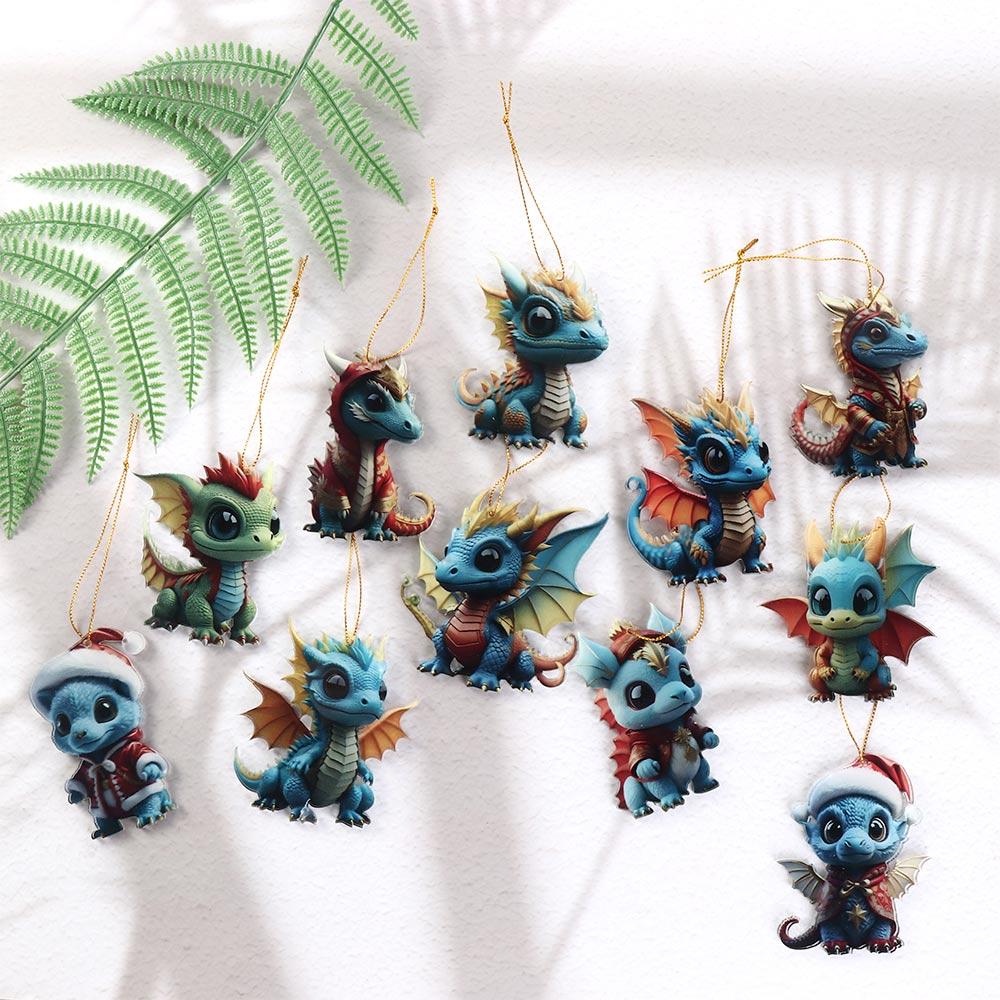 2D Dragon Baby Hanging Ornament Dragon Baby Cute Christmas Dragon Pendants  Party
