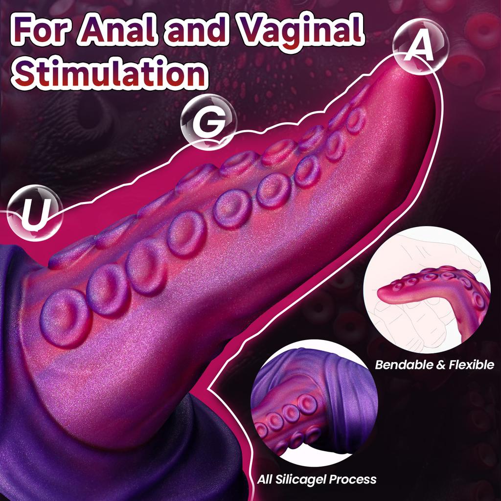 Vibration Dildo Strong Suction Cup Octopus Tentacle Harem Electric Anal Plug