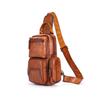 Whatna Antik-Stil Gerbte Natürliche Rindsleder Ein Schultertasche für Herren, 3-Wege, Crossbody, Mini Body Bag, Brusttasche, Echtes Leder, Dick,