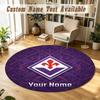Round Rug Custom NameFiorentina FC Pattern Non Slip Carpet Home Floor Decor