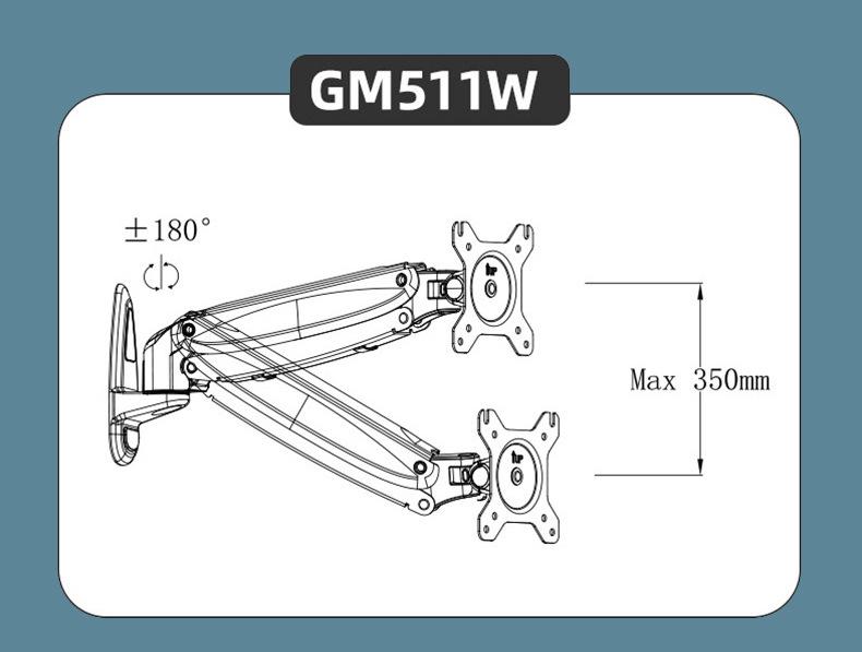 Wall Mount Monitor Arm for Computer Screen Display