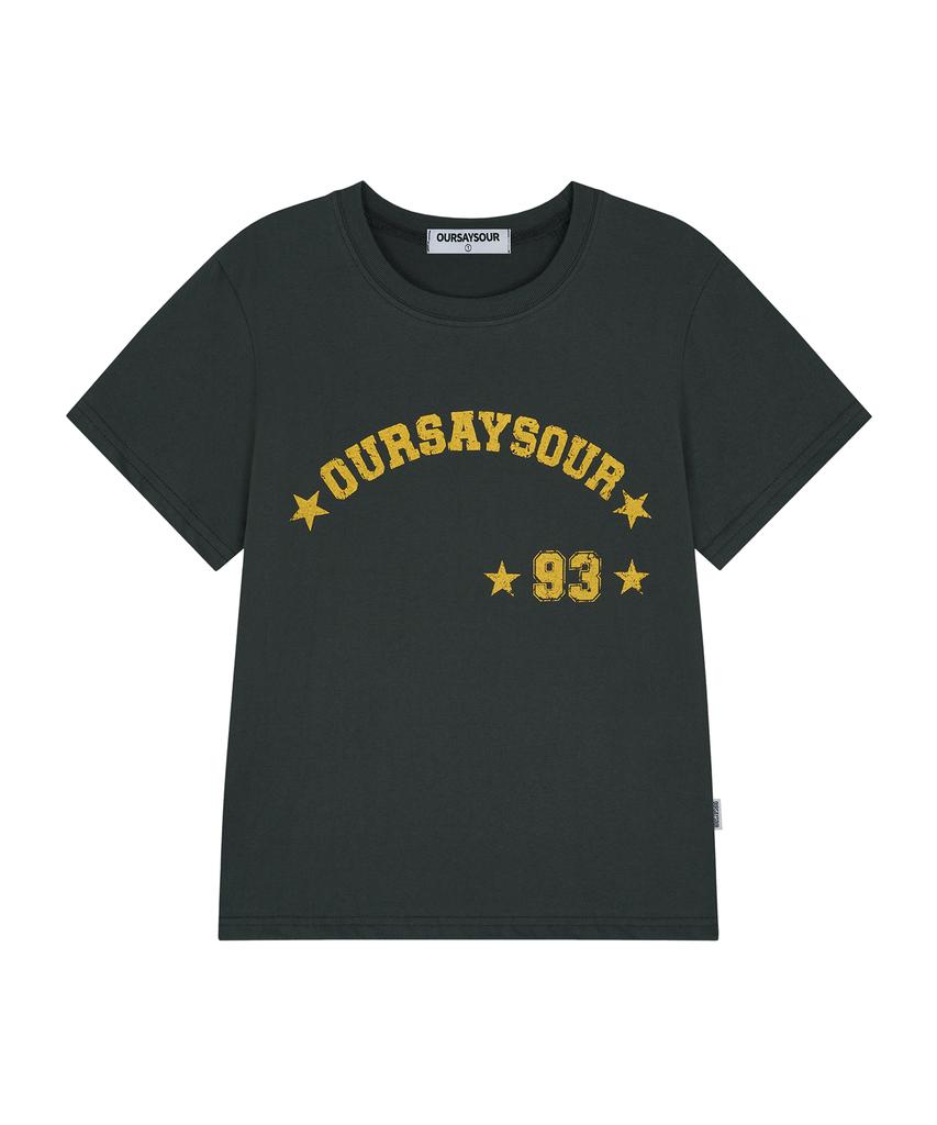 Awoseiawo Vintage 93 Star Short Sleeve T-Shirt Charcoal