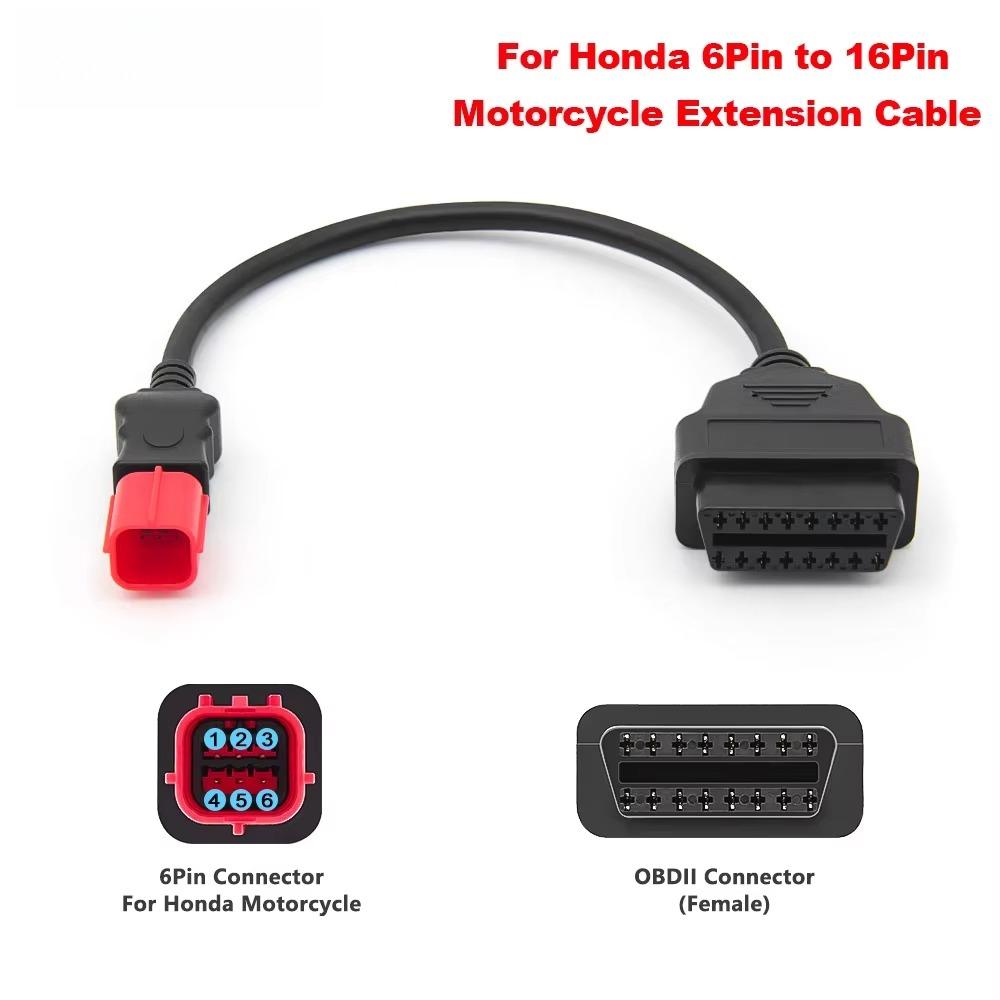 Für Honda 6-Pin 4-Pin Motorrad OBD2 Kabel 6-Pin auf OBDII 16-Pin Adapterstecker Kabel Diagnosekabel OBD 2 Verlängerungskabel