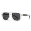 Retro Double Bridges Square Women Sunglasses Shades UV400 Fashion Men Trending Rivets Gradient Sun Glasses